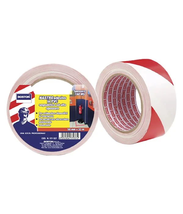 Nastro segnaletico Adesivo bianco/rosso 50X33m