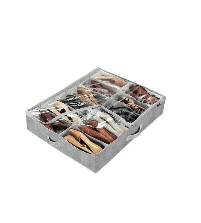 Portascarpe a 12 scomparti grigio | DomoLiving