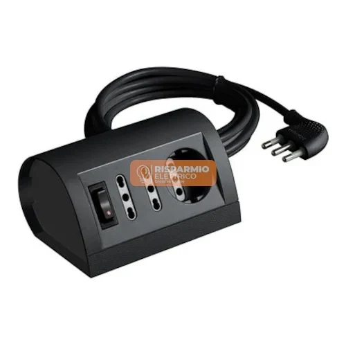 Multipresa da Scrivania Bticino 2 Prese Bipasso 10/16A Antracite – S3711GB