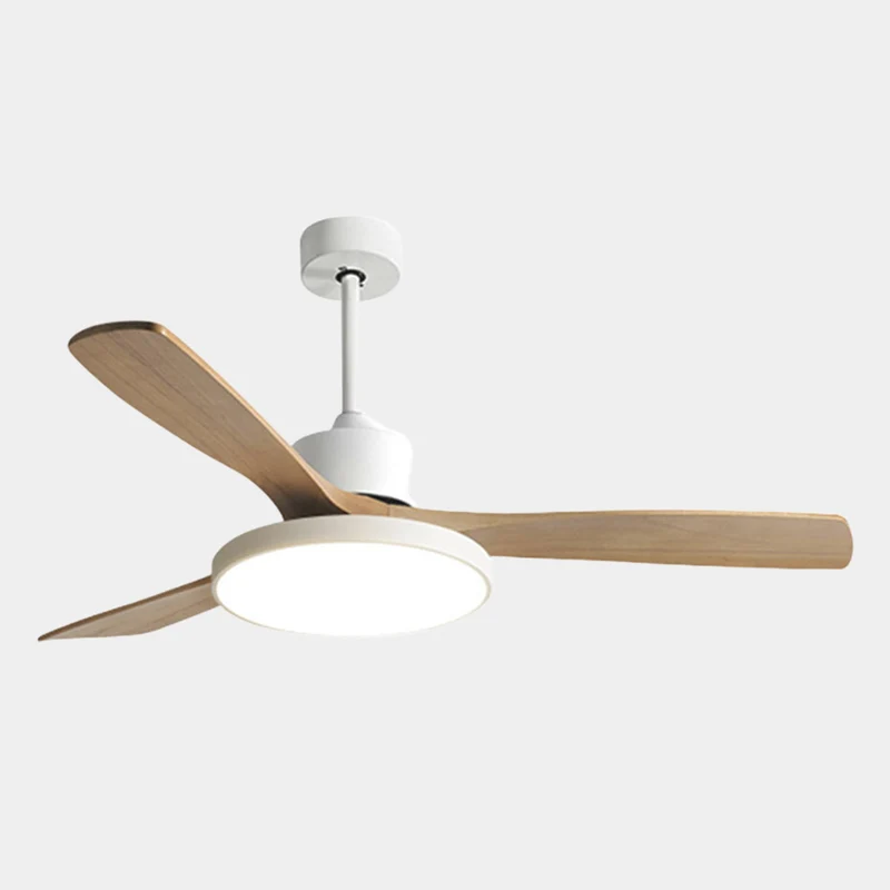 Ceiling Fan Light Modern DC Inverter 3 Wood Blades Semi-Flush Mount