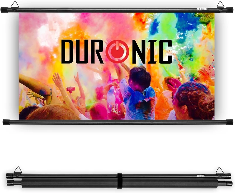 Duronic BPS40 16:9 Telo Proiettore 40 pollici, Schermo per proiettore, Telo da proiezione interno esterno, Home theater cinema Full HD 3D 4K, Schermo di proiezione anti pieghe per casa ufficio scuola