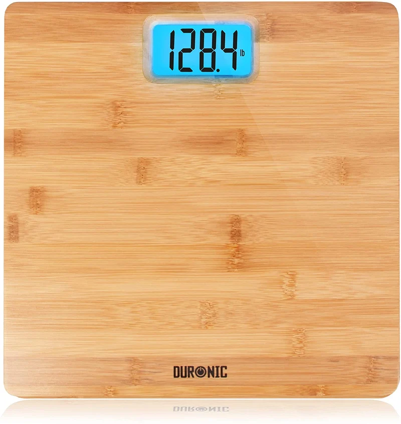 Duronic BS504 Bilancia pesapersone Digitale in Bambù | Capacità 180kg | Bilancia Digitale con Schermo LCD grande retroilluminato | Ecologico | Bilancia ad Alta precisione con Tecnologia Step-on