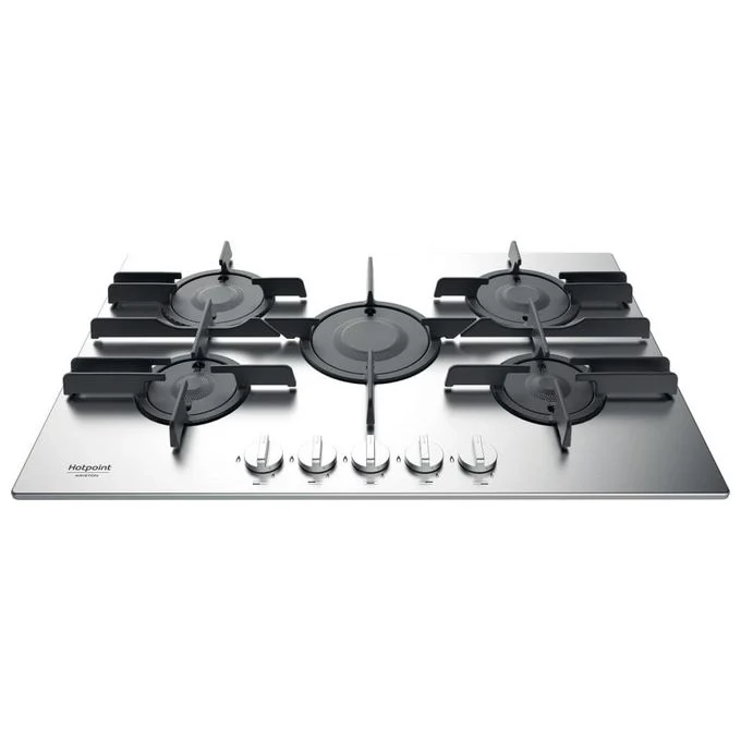 Hotpoint FTGHL751DIXHA Piano cottura a gas 75 cm 5 fuochi griglie in ghisa accensione elettronica colore Inox