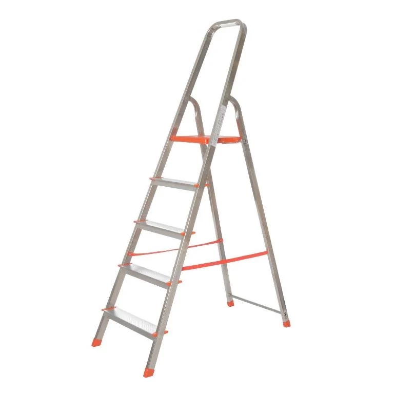 Scala Scaletto in Alluminio 5 gradini con Paraspigoli jumbo Made in Italy
