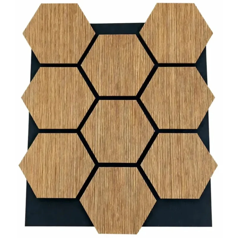 Pannello acustico esagonale 62,6X76,6X1,3 effetto rovere miele | OX Zeroper