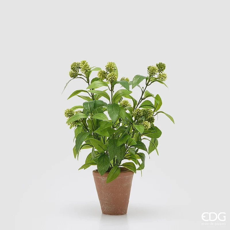 Pianta Viburno artificiale con vaso | EDG