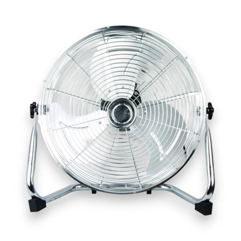 Ventilatore da appoggio con struttura in acciaio cromato e pale in alluminio 45 cm 100W