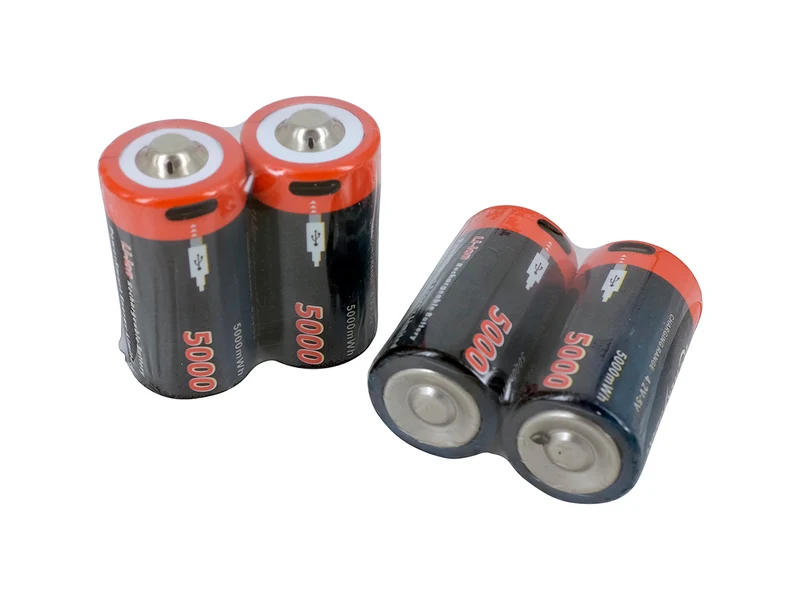 USB-C-Lithium-Ionen-Akku, 4er-Pack, 1,5 V, 5000 mWh, mit Typ-C-Anschluss