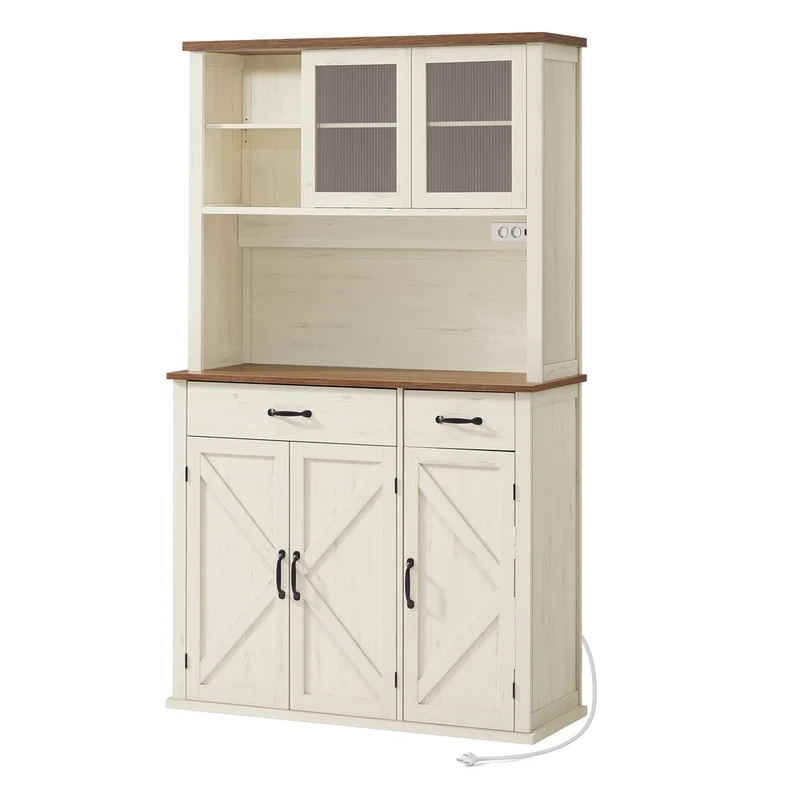 Credenza cucina con luce multipresa e ripiani regolabili