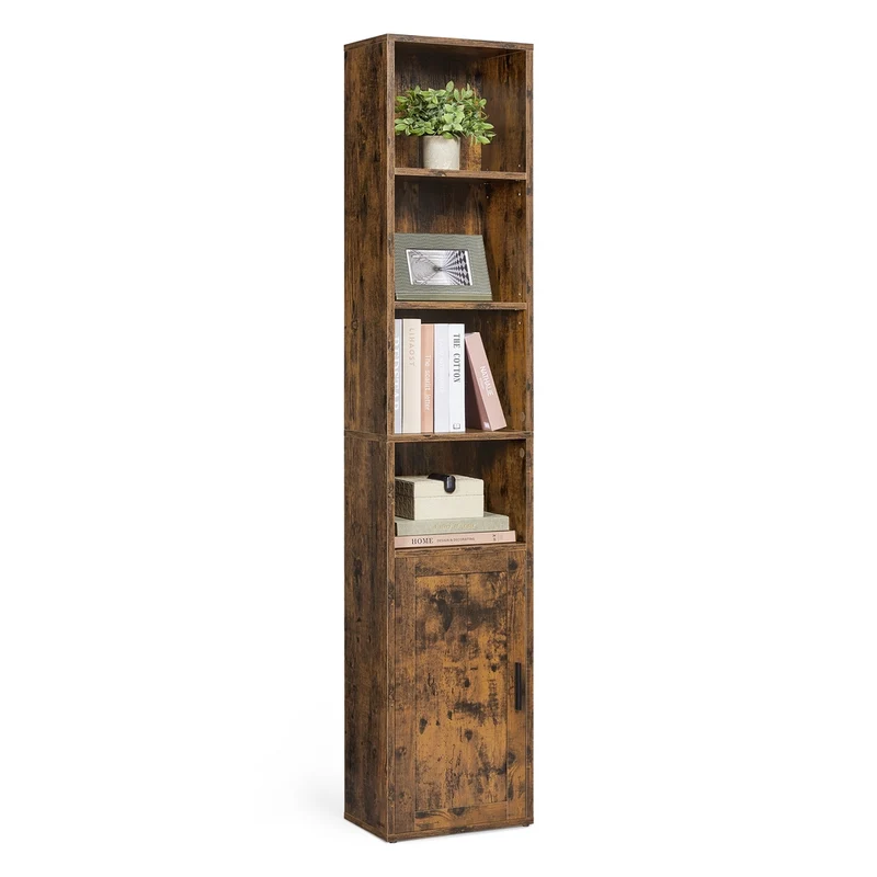 Libreria verticale a 6 ripiani con anta