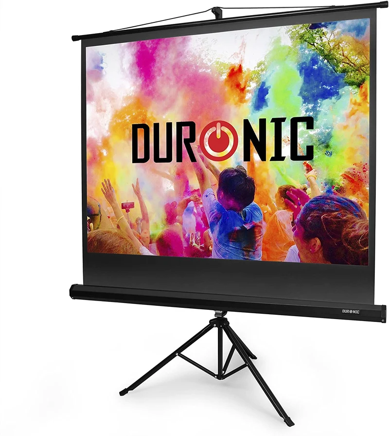 Duronic TPS50 /43 Schermo di proiezione 50 pollici formato 4:3 / 102 X 76 cm - telo proiettore con piedistallo treppiede per videoproiettore Full HD 3D 4K - Home cinema home theater ufficio