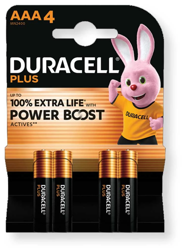 Duracell Plus Powerboost AAA 4 Batterie Alcaline LR03
