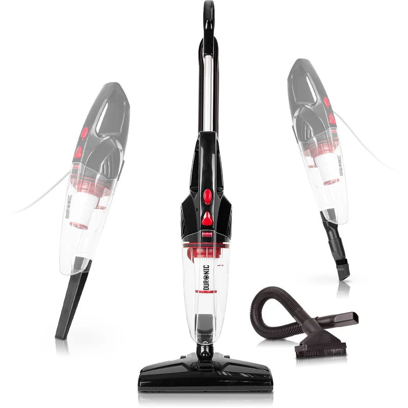 Duronic VC8 BK Scopa Elettrica 800W – Aspirapolvere e aspirabriciole senza sacco con filtro HEPA – Accessori inclusi – Ideale per ufficio e casa