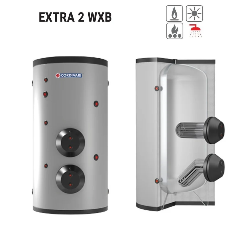 Bollitore Polywarm Cordivari Modello EXTRA 2 WXC 500 con 2 Scambiatori Estraibili in Acciaio INOX 316L