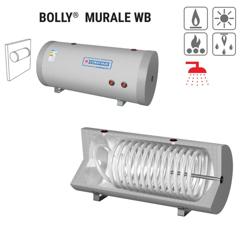 Bollitore Polywarm Cordivari Modello BOLLY MURALE WB 80 Per Produzione Di A.C.S. Con 1 Scambiatore Fisso