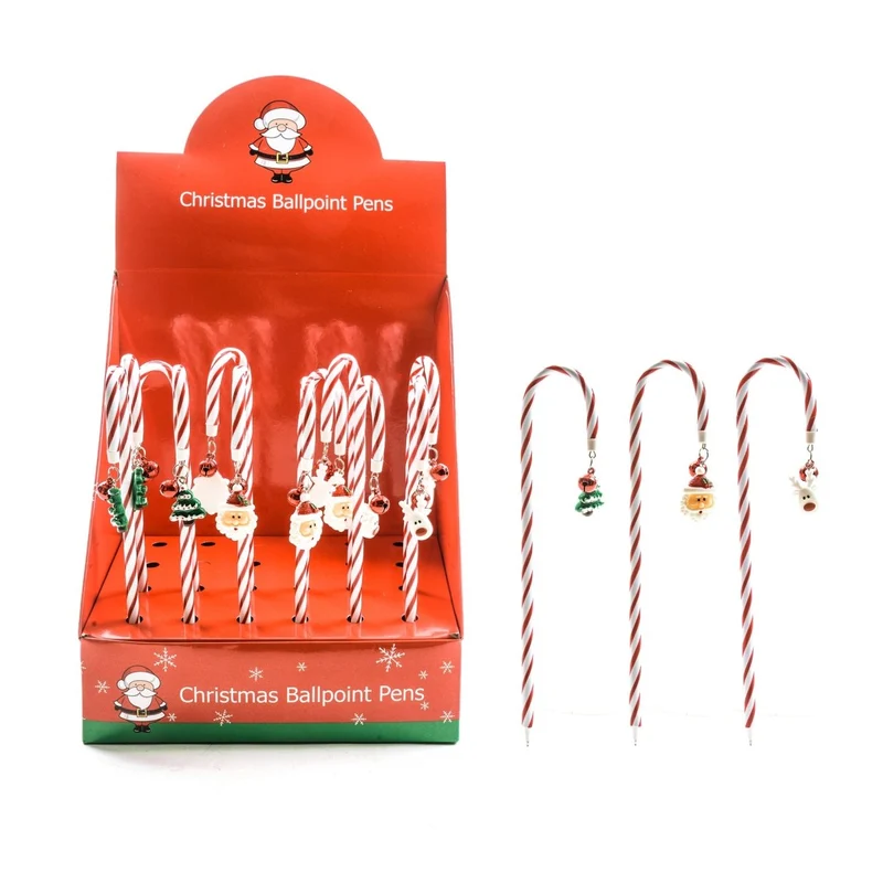 Penna Natalizia Candy Cane con Ciondolo Decorativo