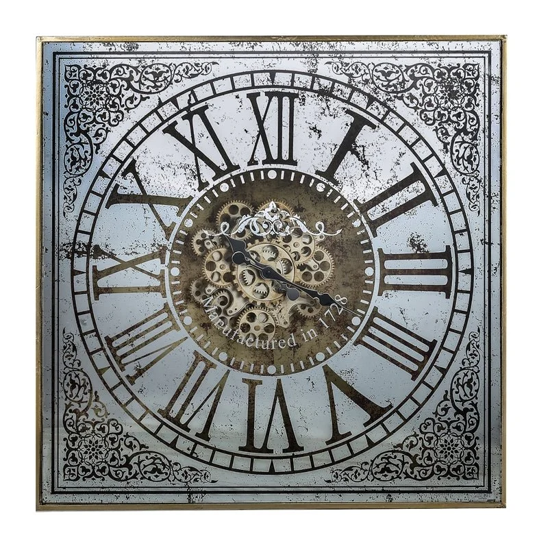 Orologio da Parete Ø82 cm in MDF con Effetto Vintage