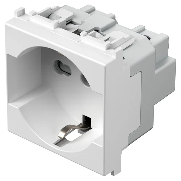 Presa 2P+T 16A Bivalente Italia/Schuko TEM Modul Bianco Lucido – VM31PW-U