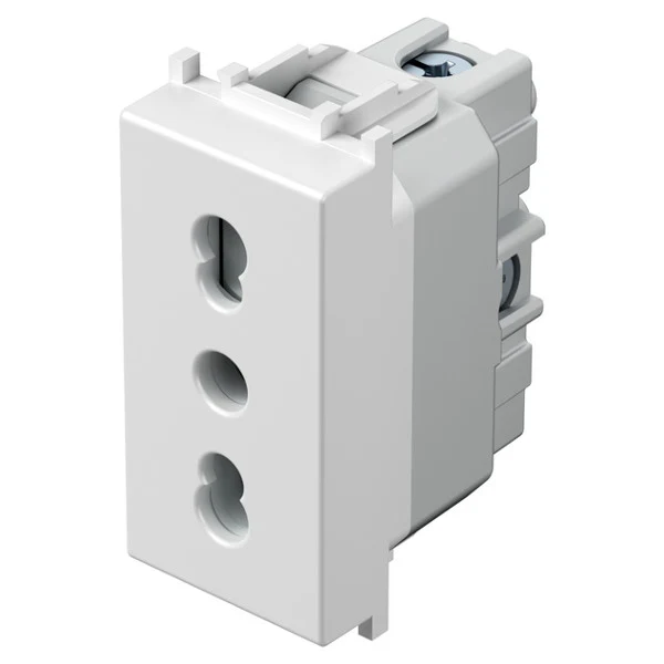 Presa 2P+T 16A Bivalente Standard Italiano TEM Modul Bianco Lucido – VM30PW-U