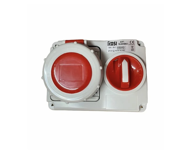 Presa Interbloccata Orizzontale da Incasso senza Fondo Rosi 3P+N+T 16A IP67 – 14.3416R6