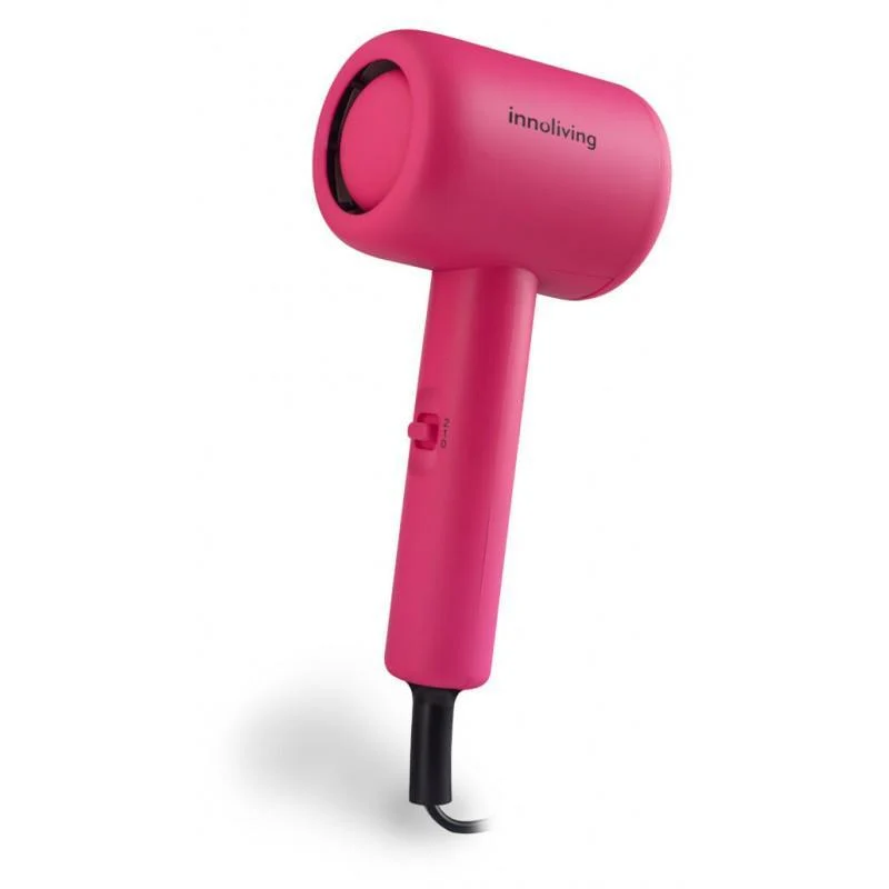 Mini Asciugacapelli Rivestito Gomma 1000W Fucsia