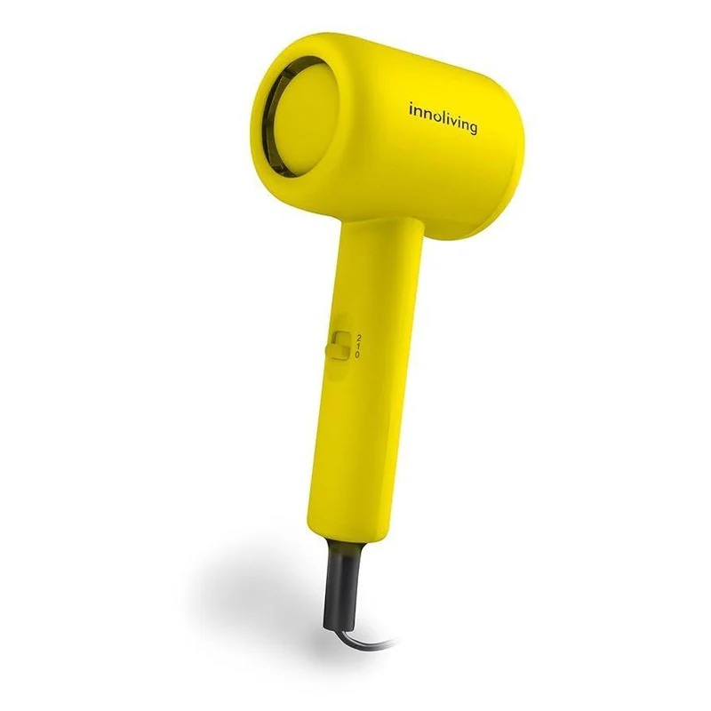 Asciugacapelli Mini Innoliving 1000W Rivestito Gomma Giallo