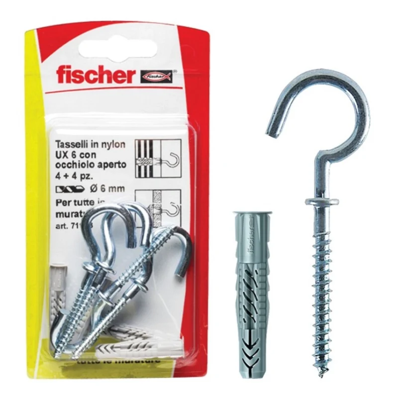 Tasselli Nylon Ux 8X50 R K Set 5 Pezzi - Fischer