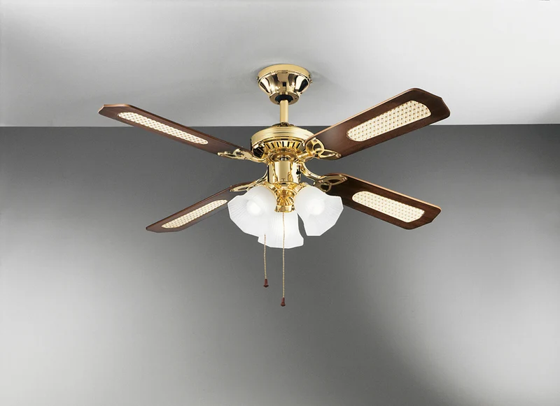 Ventilatore da Soffitto Perenz Bouquet Ottone 4 Pale Reversibili Bicolori Ø105cm