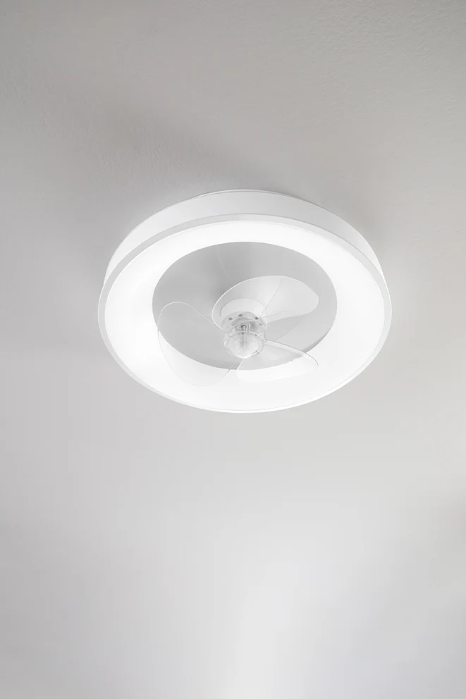 Ventilatore da Soffitto Perenz Fly Bianco Opaco 3 Pale Trasparenti Ø47cm con Luce e Telecomando