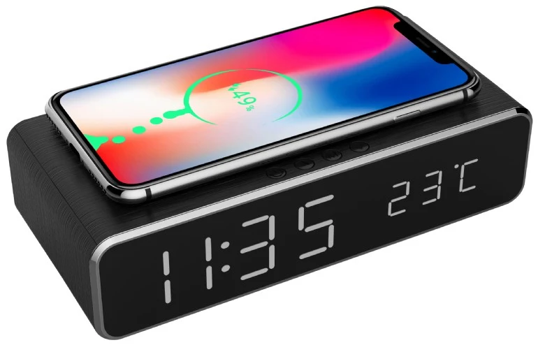 Sveglia Techmade con Ricarica a Induzione Nero