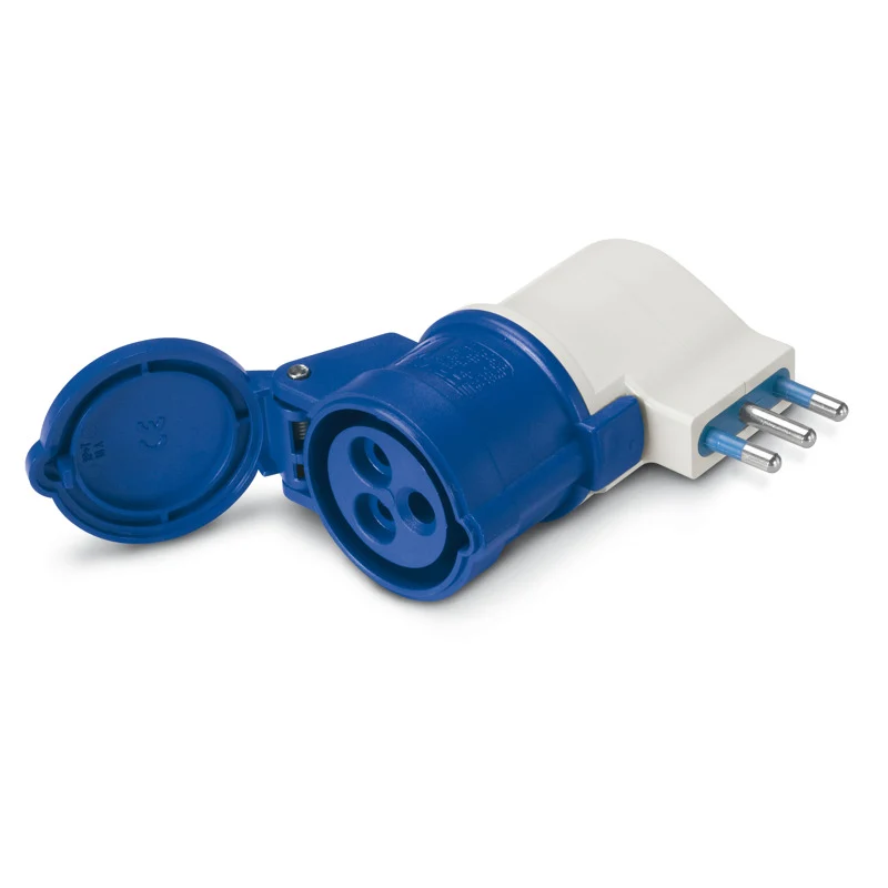 Adattatore Semplice Scame IP20 16A 2P+T 250V con Presa Italiana S17 – 610.384