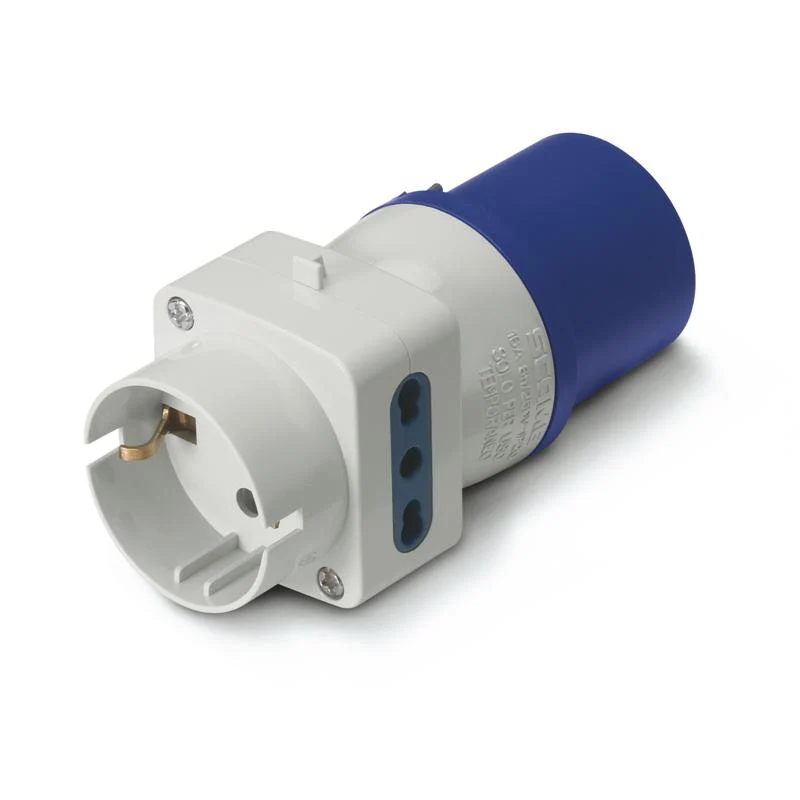 Adattatore Semplice Scame IP20 16A 2P+T 250V 6h 2 Bivalenti + 1 P30 – 610.388