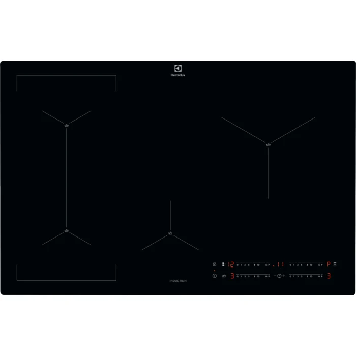 Piano Cottura a Induzione Da Incasso Electrolux EIS82449C Nero 80 cm 4 Zone