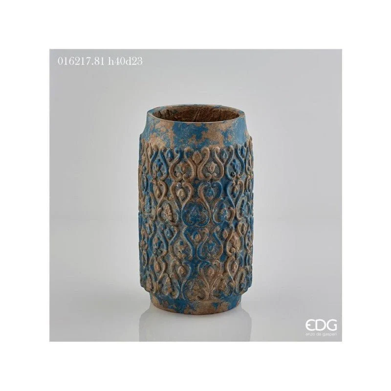 Vaso rotondo bombato floreal h40xd23cm lt.blue