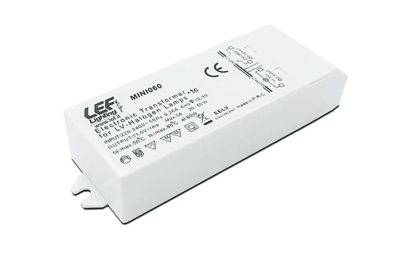 Alimentatore Driver Dimmerabile per Lampade Alogene 12V 20-60W IP20 LEF Lighting – MINI060