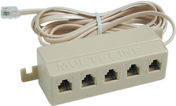 Multipresa Telefonica 5 Plug RJ11 con Cavo 2m Fanton Avorio – 22222
