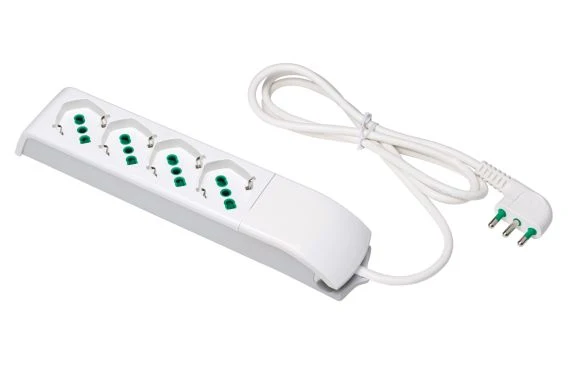 Multipresa Fanton Fido 4 Prese Bipasso 2P+T 16A Cavo 1,5 m Bianca – 410110