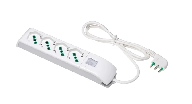 Multipresa Fanton Fido 4 Prese Bipasso con Protezione Sovratensioni e Interruttore – 410140