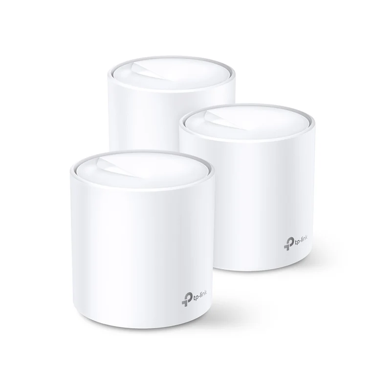 TP-Link Deco X60 – Mesh-WLAN-System (3er-Set), Wi-Fi 6, bis 2402 Mbit/s, Dual-Band, 2x LAN, Weiss