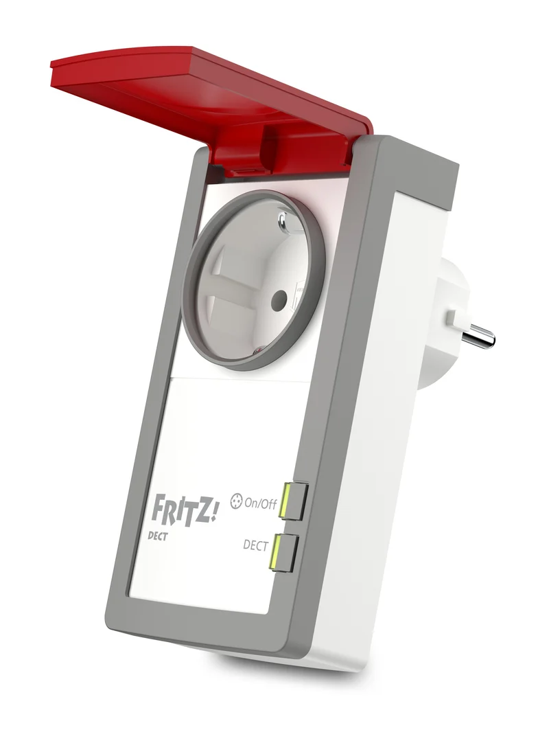 AVM FRITZ DECT 210 – Smart-Steckdose – DECT, 15 A, Verbrauchsmessung, Spritzwassergeschützt (IP44)