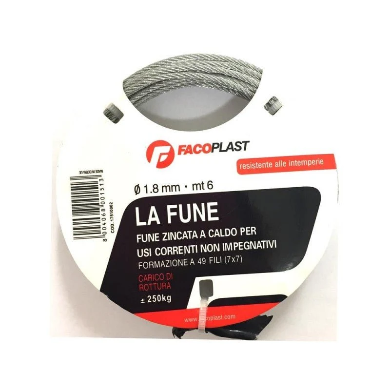 Fune zincata per arganelli
