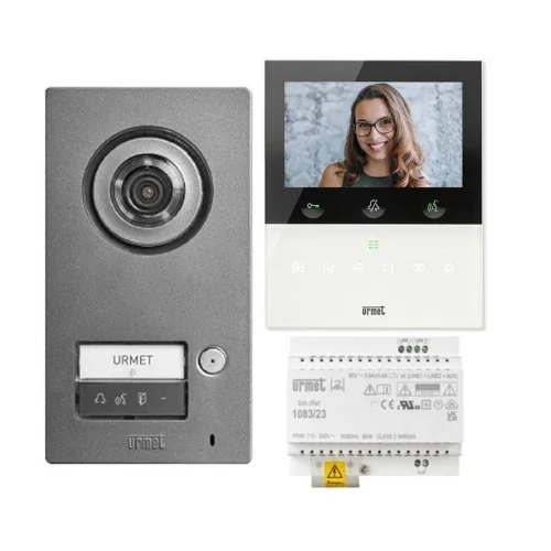 Urmet Kit Videocitofono Monofamiliare Wi-Fi MIKRA2 e VOG5W Bianco