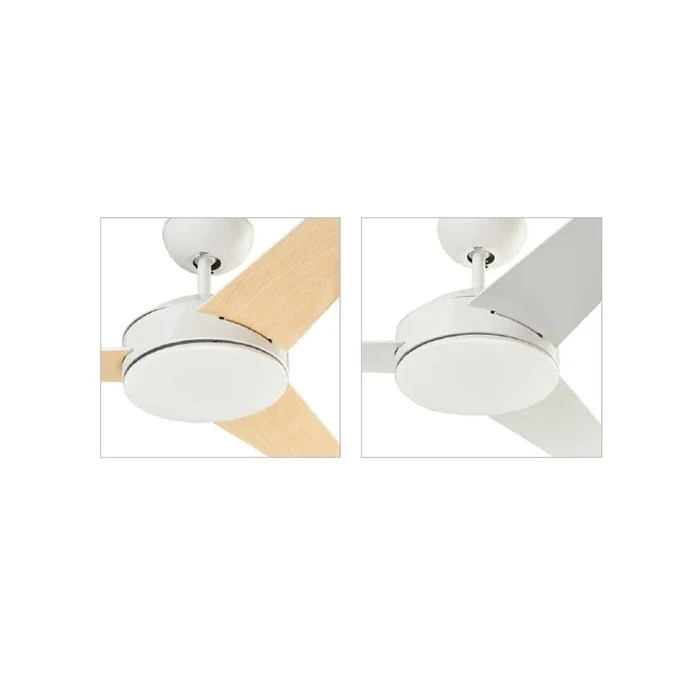 Ventilatore da Soffitto LEDS-C4 Windy Ø132cm Pale Reversibili con Luce LED – VE-0005-BLA
