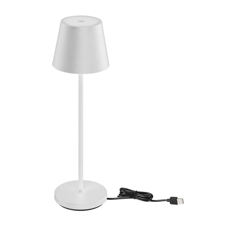 Lampada LED da Tavolo 15W Bianca con Dimmer Touch e Ricarica Wireless