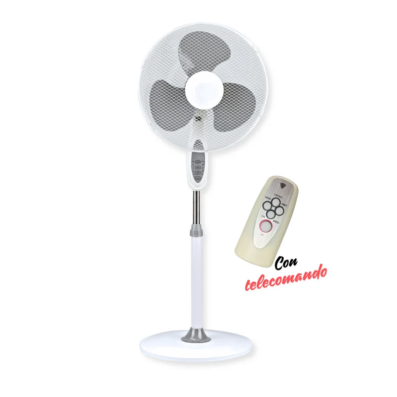 Ventilatore a colonna piantana 40 cm diametro su base anticaduta con telecomando e timer di spegnimento