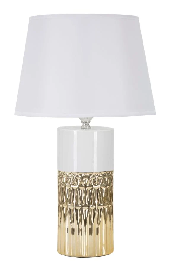 Lampada da Tavolo Elegante Glam con Paralume Bianco Ø 30x48,5
