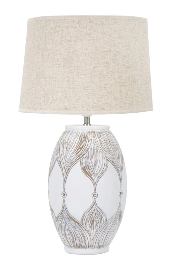 Lampada da Tavolo Atene in Resina Ovale - Design Elegante Ø38x67 cm