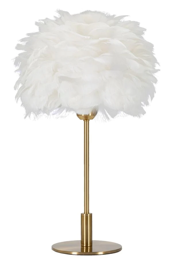 Lampada da Tavolo Elegante con Paralume in Piume Ø 30x50 cm