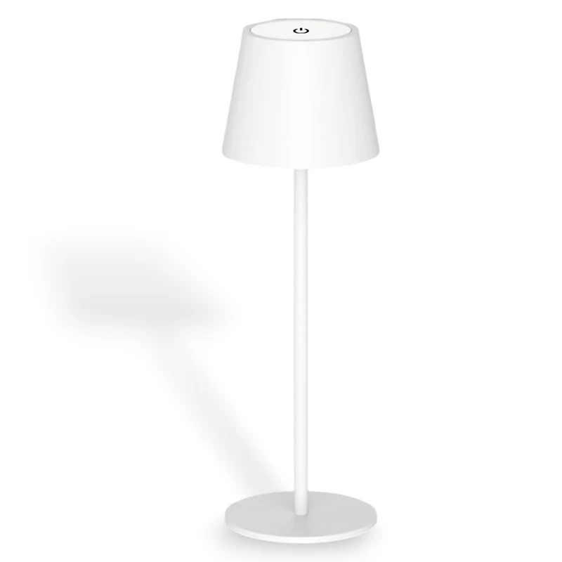 Lampada touch bianca da tavolo per bar e ristoranti 3000K ricaricabile autonomia 12h