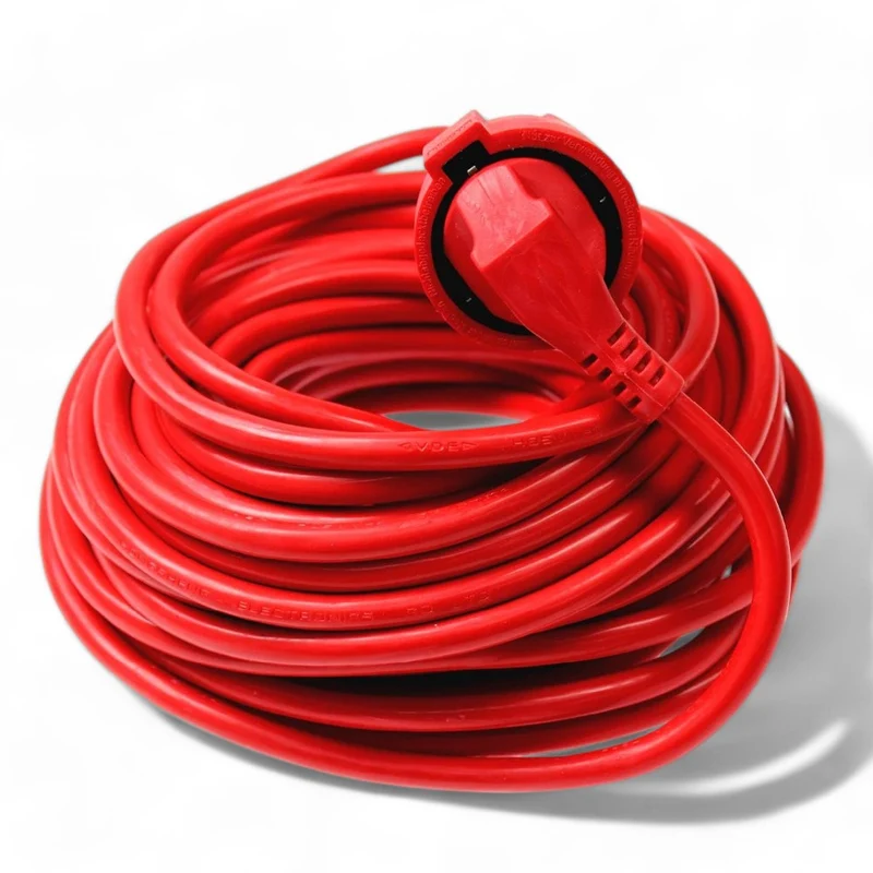 Prolunga elettroutensili da giardino 25 metri con cavo doppio isolamento spina e presa schuko protezione bambini